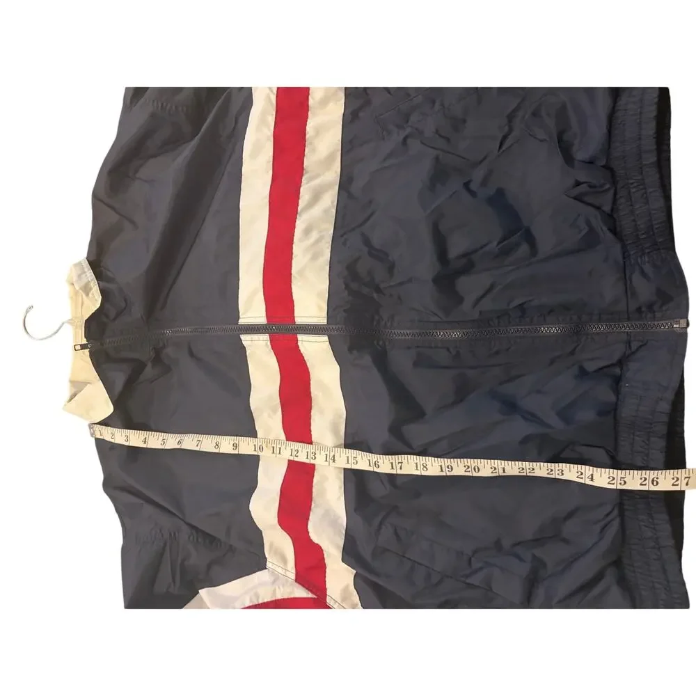R&Y XXL Navy Red White Windbreaker Jacket Retro 90s Colorblock Nylon ZIp‎
